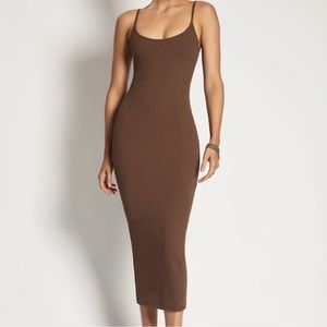 Meshki xs brown Alexis ribbed cami midi dress